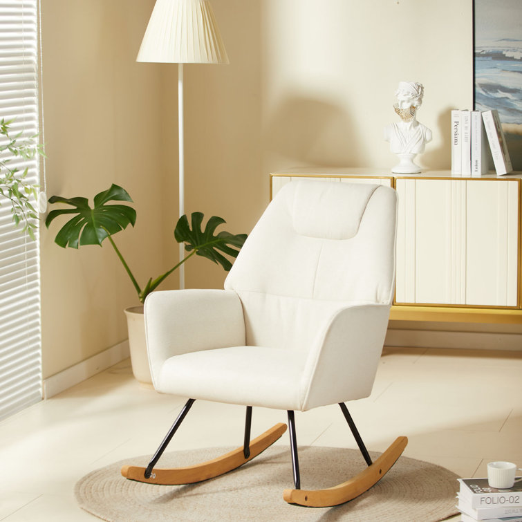 Jevrem Modern Stylish Upholstered Arms Rocking Accent Chair, (grey color)