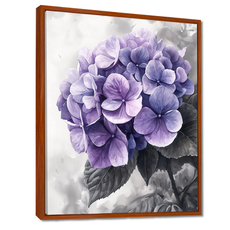 «Mauve mauve», art mural Hortensia II, Brun, Impression encadrée flottante, H 20 po x l 12 po