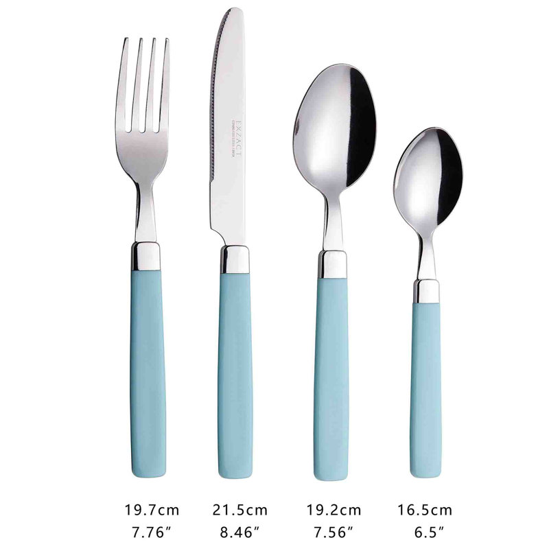 Latitude Run Alonya 16 Piece Stainless Steel Cutlery Set , Service for 4, Turquoise