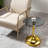 Modern Luxury 17.72" Round End Table with Tempered Glass Top-2112453273