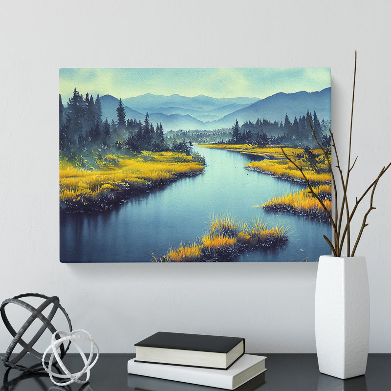 River To The Mountains - Wrapped Canvas, 50cm H x 76cm W x 3cm D