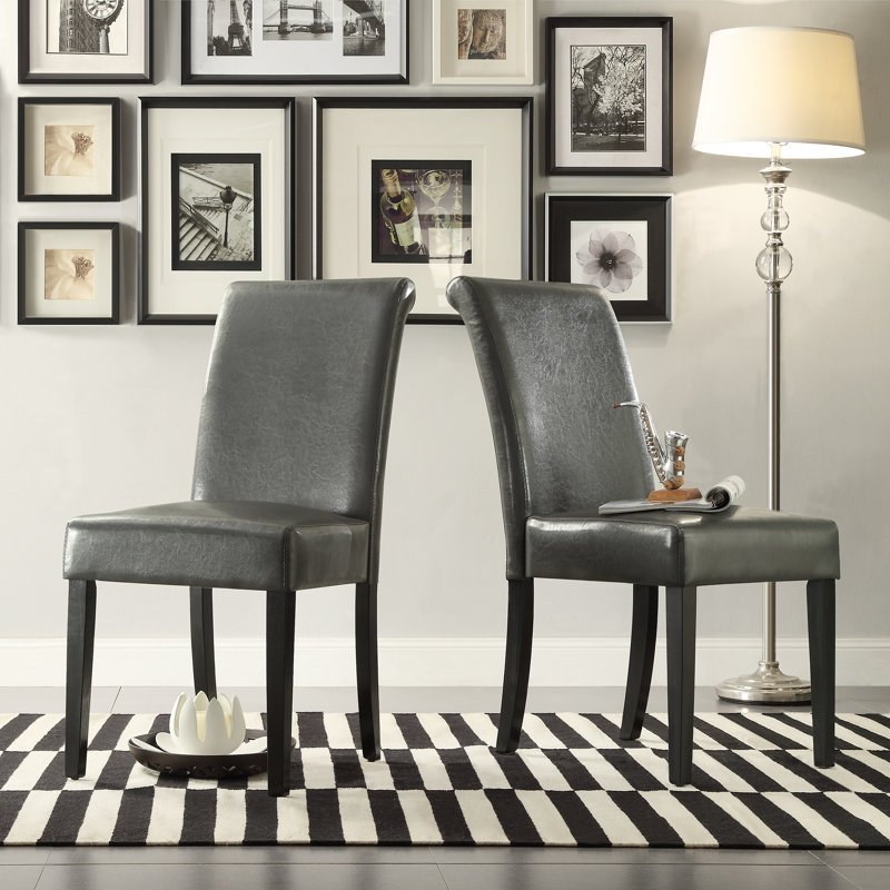 Chaise Parsons rembourré Alexa-Mae, Gris bronze à canon/gris argenté