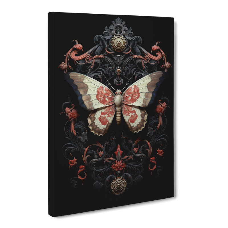 Moth Baroque - Wrapped Canvas, 60cm H x 40cm W x 3cm D
