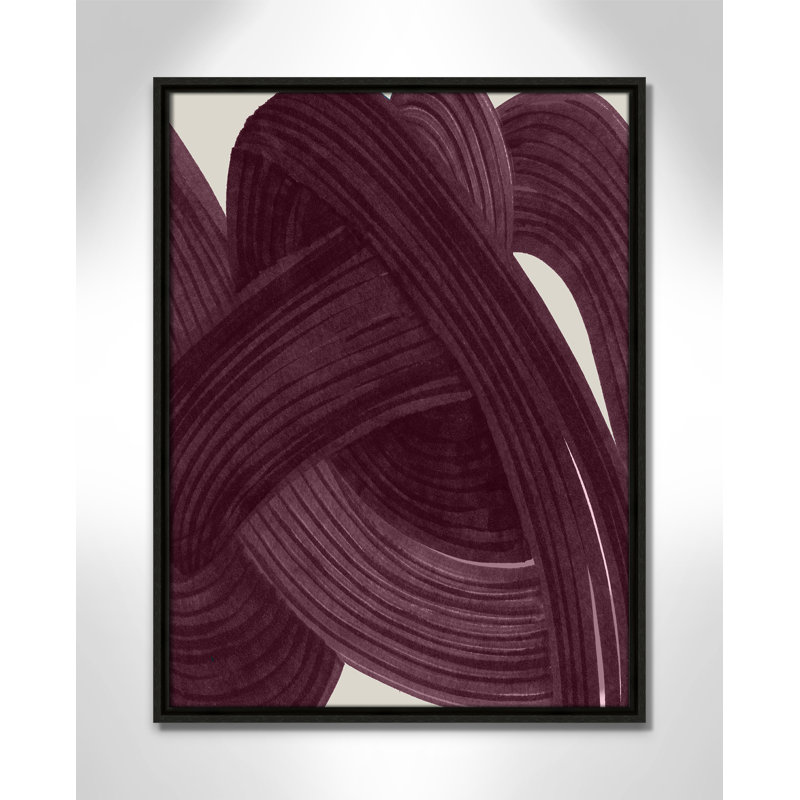 «Tangle in Aubergine Print» par Casa Fine Arts, Toile avec cadre, L 19,5 po x H 25,5 po, Flottant espresso