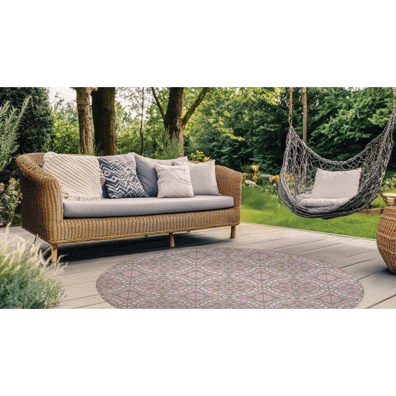 Aleah Outdoor Rug, Round 5'