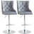 Upholstered Adjustable Height Counter Stool with Metal Frame