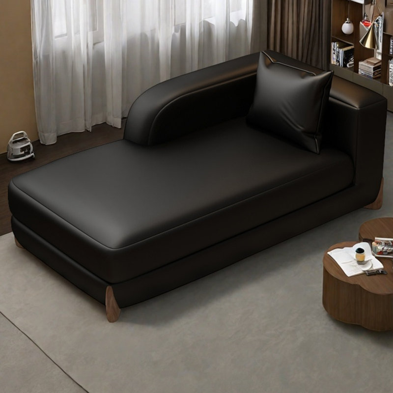 Fauteuil inclinable en similicuir de luxe léger, Orienté à droite, Noir