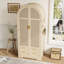 Modern Wardrobe with Curved Doors, Hanging Rail and Drawers for Bedrooms and Entryways