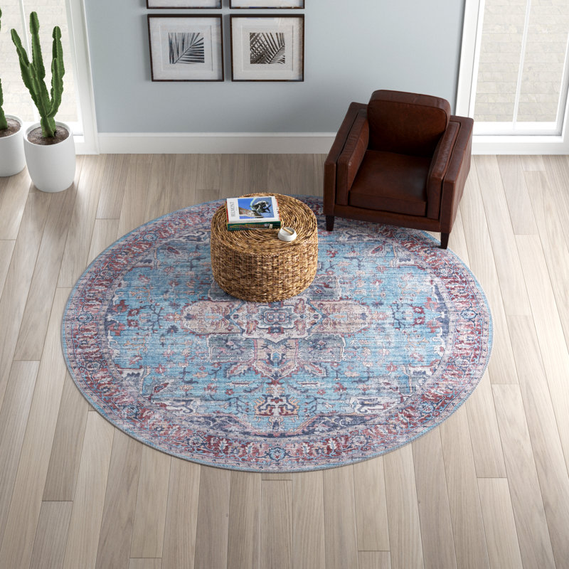 Heffington Oriental Indoor Rug, Round 10'6" x 10'6"