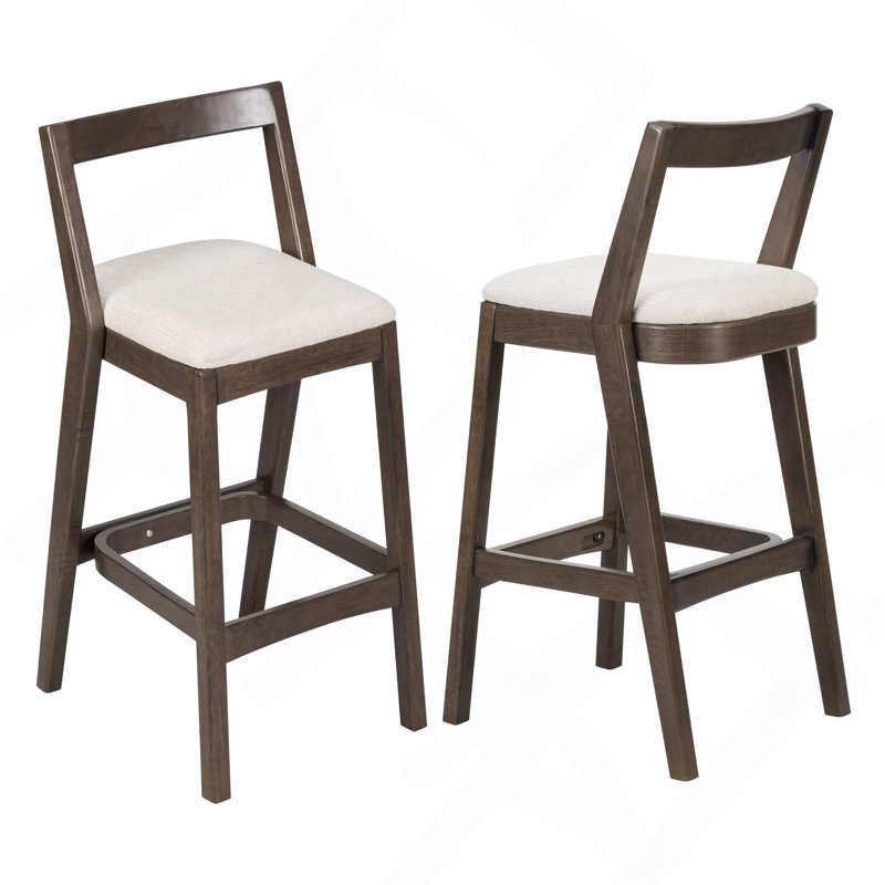 Tabouret d'intérieur en bois d'hévéa, Brun