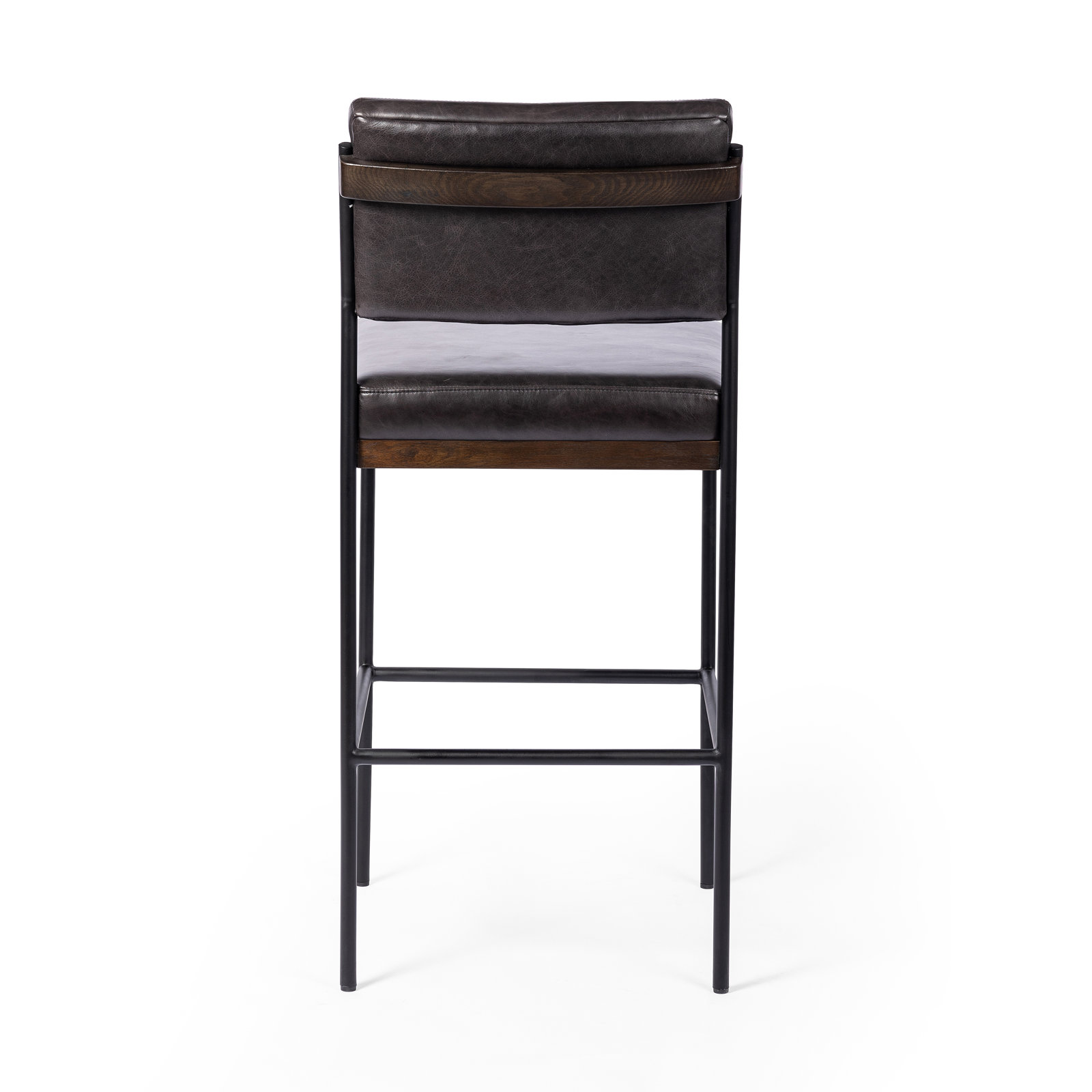 Popovich Bar and Counter Stool, Sonoma Black/Genuine Leather, Bar Stool (30.3" Seat Height)