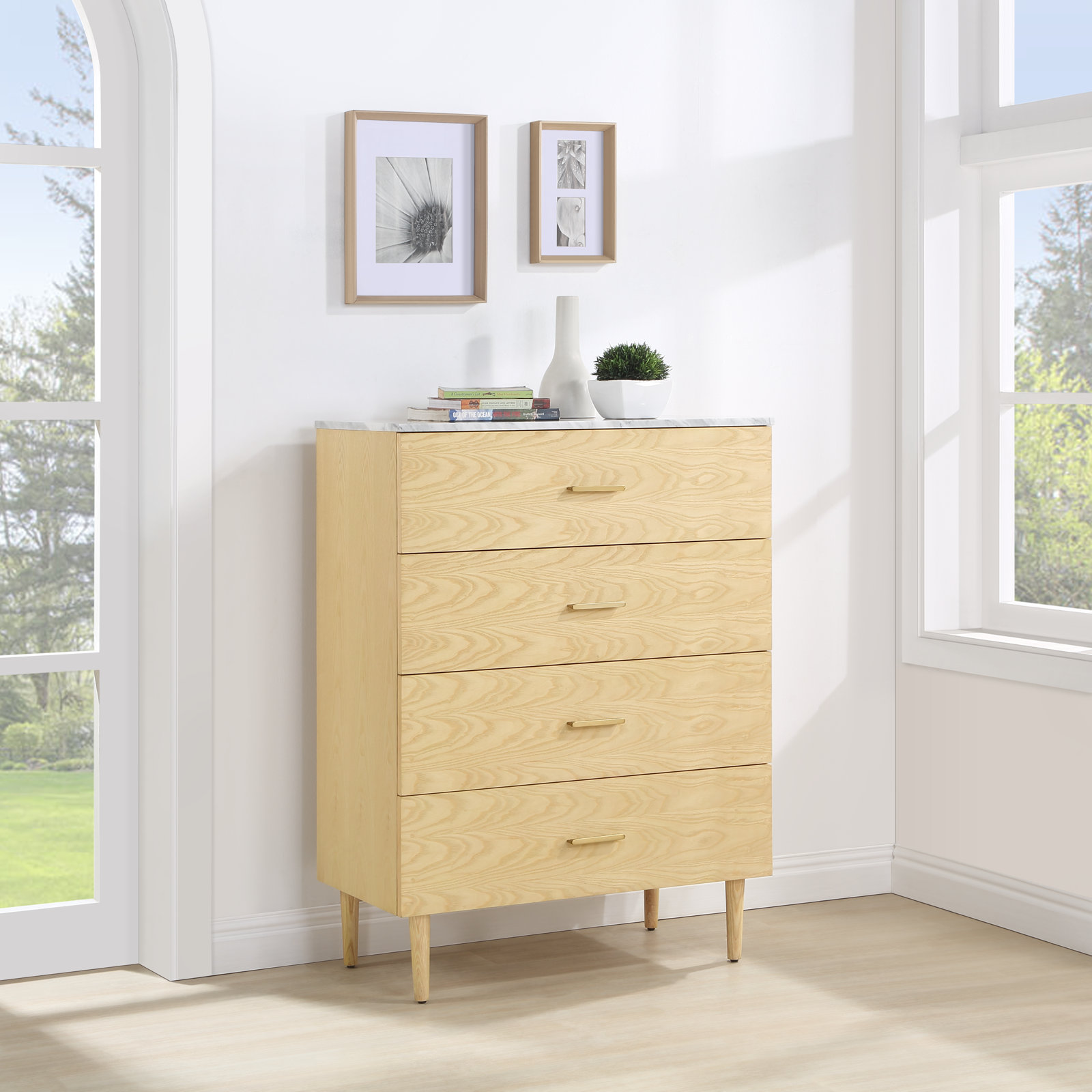 Dondi 4 Drawer 36" W Chest, Natural Ash