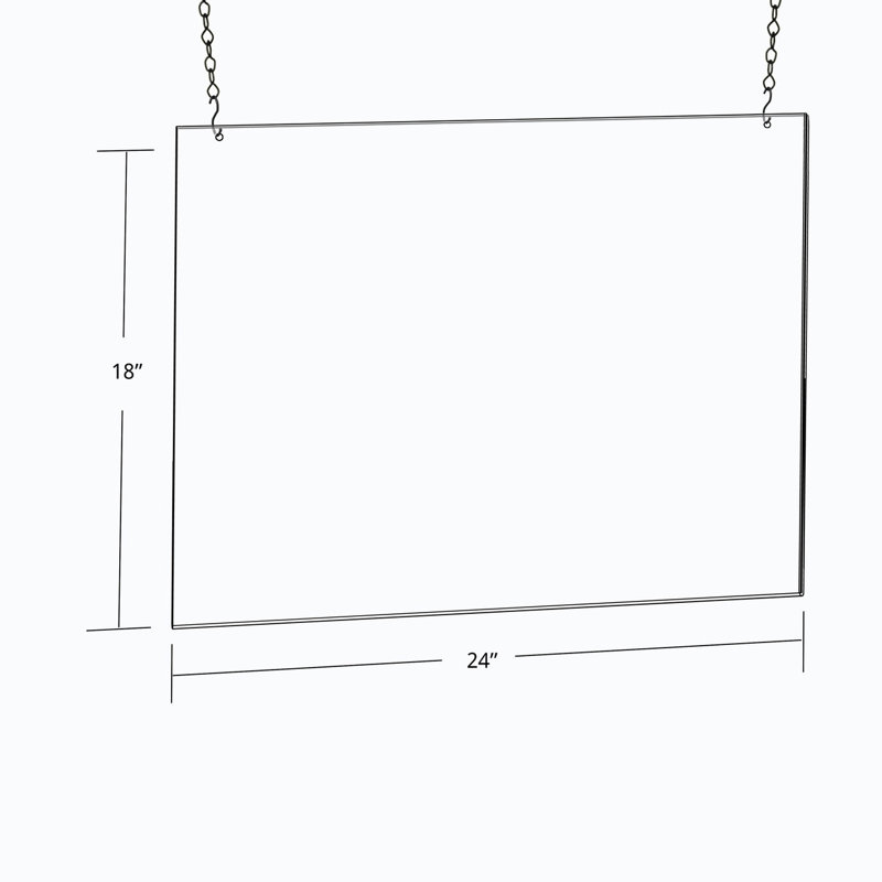 Clear Acrylic Wall Hanging Frame 24" x 18" with Hardware Kit