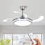 42 pouces - lustre ventilateur minimaliste argenté - télécommande / à intensité variable / à vitesse variable - convient au salon et à n'importe quelle pièce