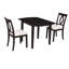 Ensemble de salle à manger Nestle 3 pièces avec table et chaises extensibles à abattants, idéal pour les petits espaces.-135396630
