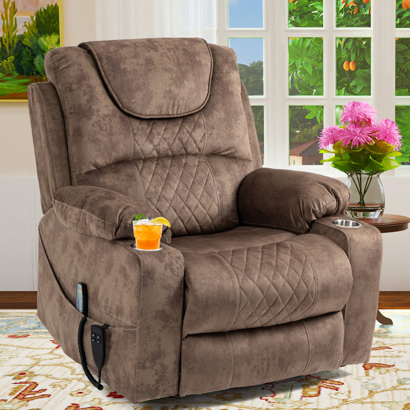 Brevik 38.2"W 180° Power Recliner Lift Chair with Cup Holders & Dual Remote Control