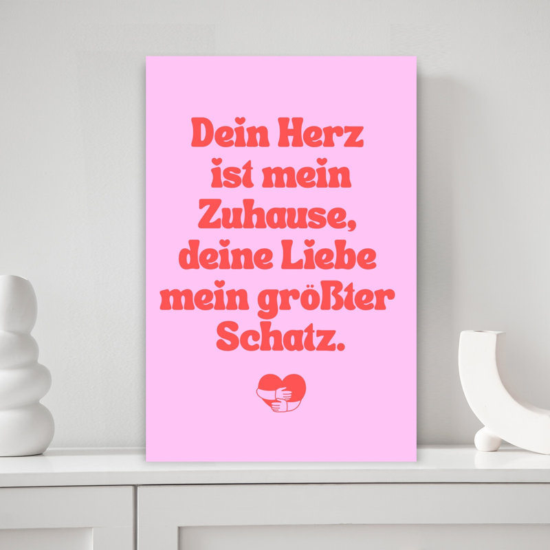 1 Piece Wrapped Canvas Wall Art, 45.72cm H x 30.48cm W, Pink