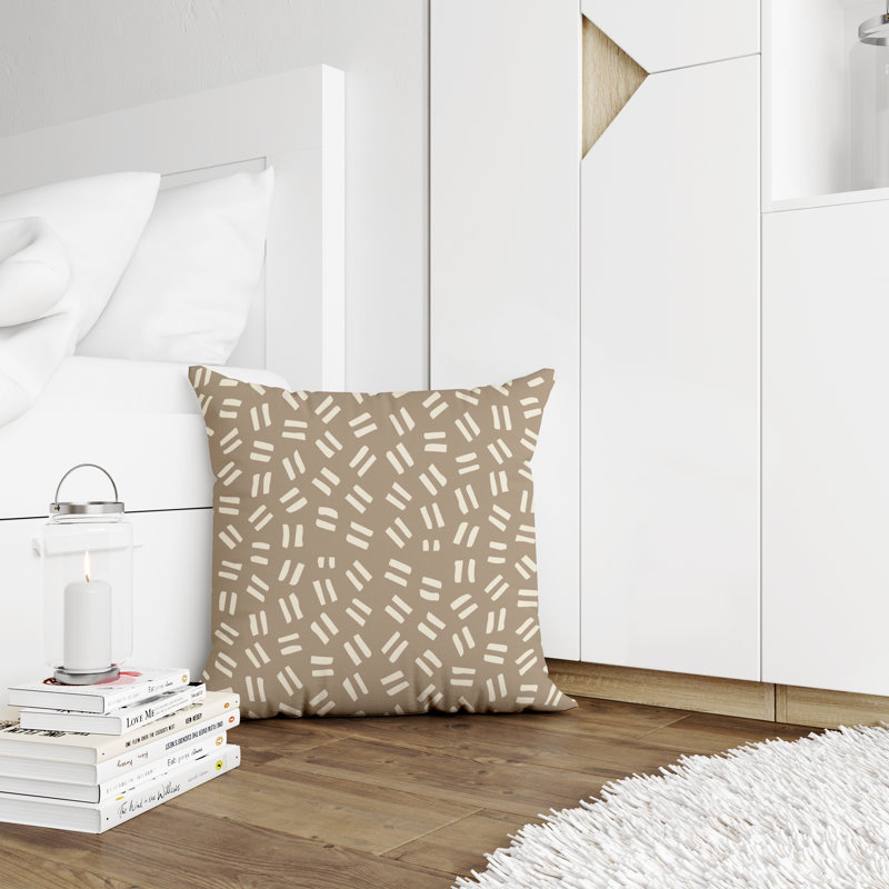 Jeté carré intérieur / extérieur en polyester Ikom, Beige, L 19 po x H 19 po