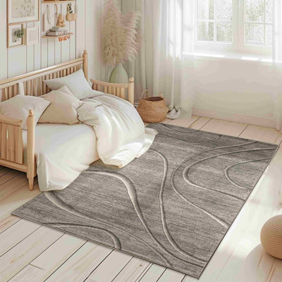 Tapis d'intérieur en polypropylène doux sculpté à la main Abtsract
