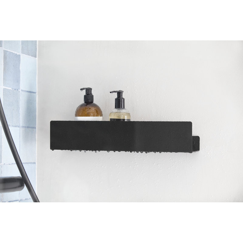 DOCIA Drill / Screw Shower Shelf, Black, 8cm H x 60cm W x 6 cm D