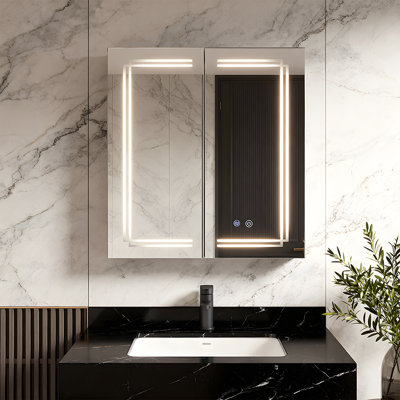 600mm W 700mm H Wall Mounted Required Frameless Medicine Cabinet Mirror Fixed