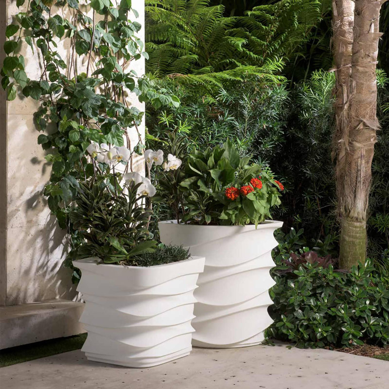Modern Eye Unique Large Flowerpot, Cloud White