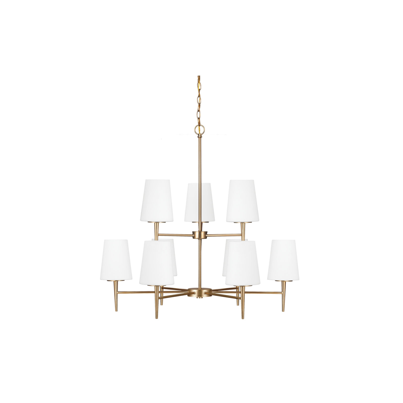 Erlandson 9 - Light Metal Dimmable Tiered Chandelier, Satin Bronze, 100W A19 Medium, White
