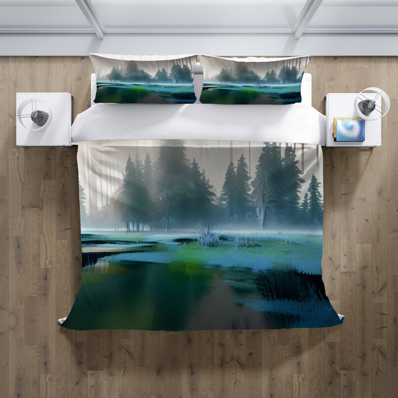 Polyester Abstract Duvet Cover, King Duvet Cover + 2 King Shams