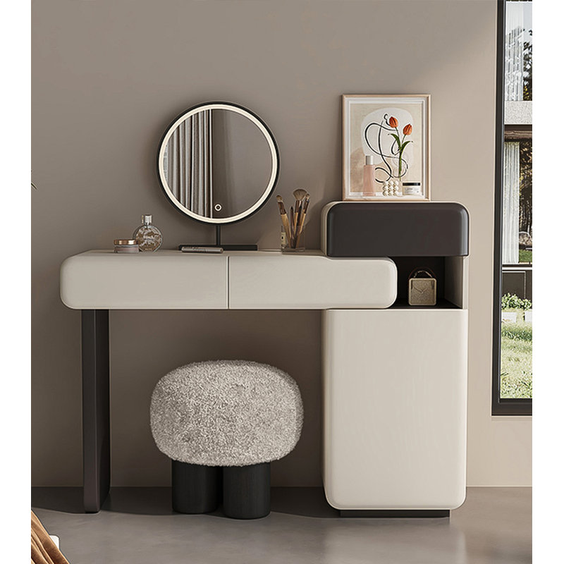 Table de coiffeuse luxueuse en bois de style italien combinée à une armoire à tiroirs