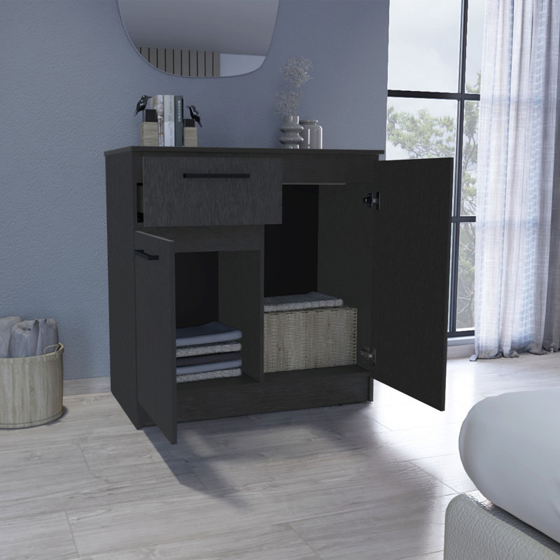 Commode avec armoires à 2 portes et tiroir, Blanc