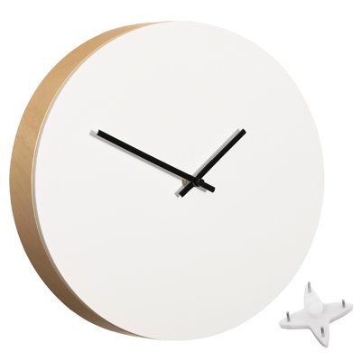  Horloge murale de 12 pouces moderne minimaliste bricolage cadran en bois blanc avec horloge décorative avec surface à peindre pour une personnalisation créative, projets de décoration et d'artisanat personnalisés, blanc