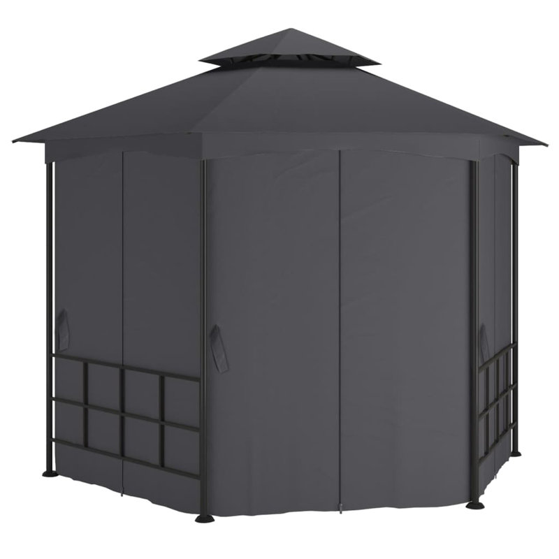 Terrytown 1.2 x 3.1m Steel Patio Gazebo, Anthracite