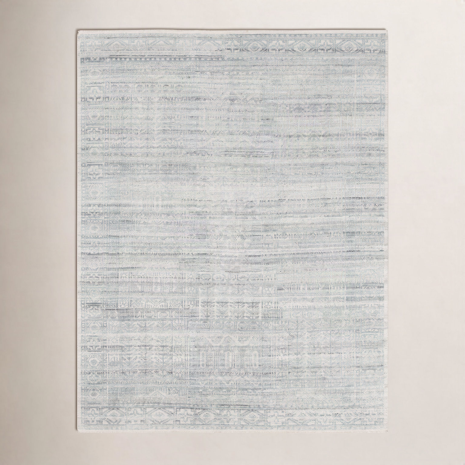 Indrakumar Teal Gray Hand-Knotted Rug, Rectangle 6' x 9'
