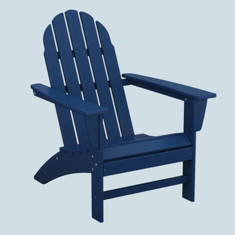 Blue Adirondack chair.