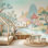 Papier peint paysage asiatique Panda