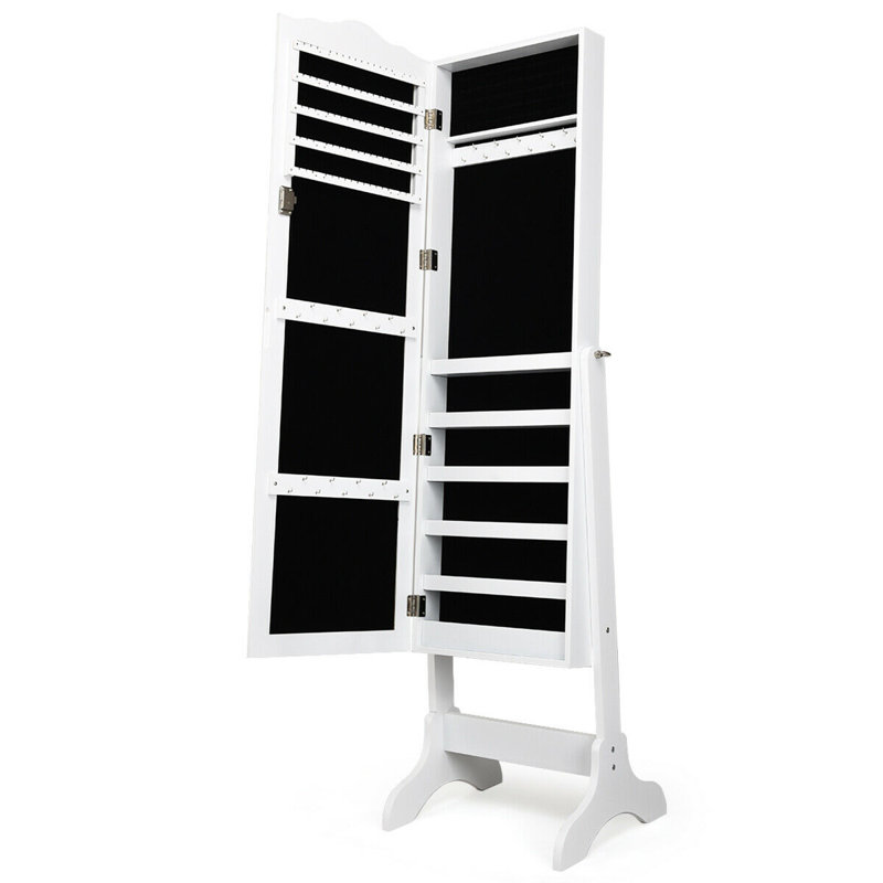 Armoire à bijoux avec miroir Ayssa, Blanc