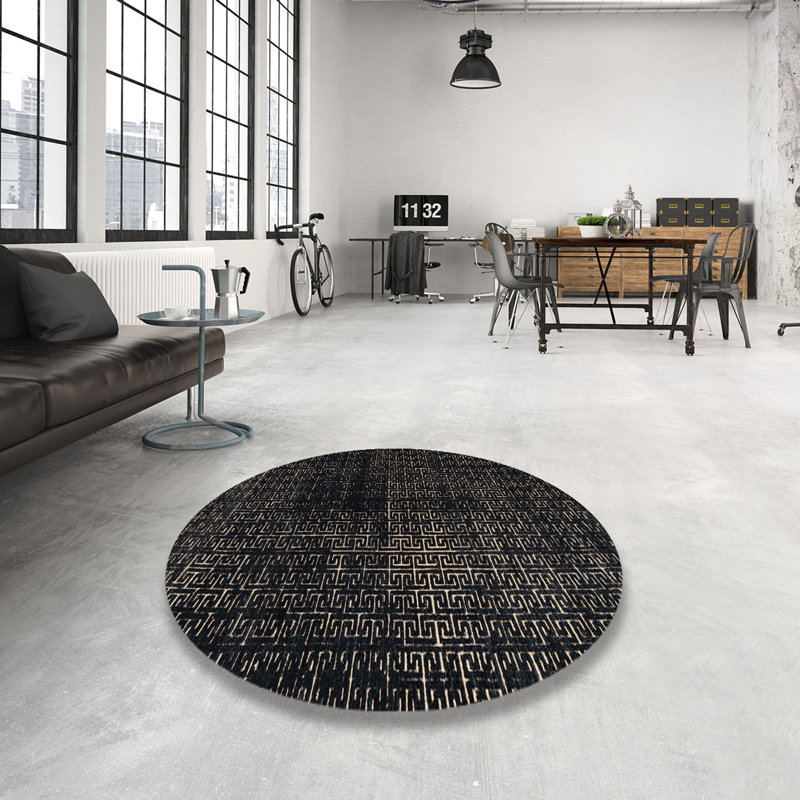 Abstract Indoor Rug, Round 5'