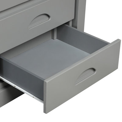 Full over Full Bunk Bed with Twin Size Trundle, Gray (old sku:LT000126AAE-1 )