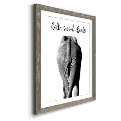 Elephant Bum - Reproduction d'art textuel sur papier encadré