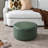 24" Wide Faux Leather Round Upholstered Ottoman-435419740