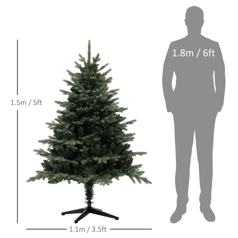 Artificial Christmas Tree, 4.92ft H x 3.61ft W x 3.61ft D