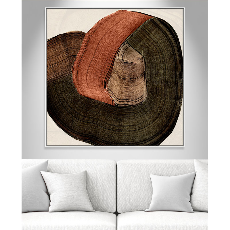 «Folded Earth II» par , L 46,5 po x H 46,5 po, Toile avec cadre, Flotteur blanc