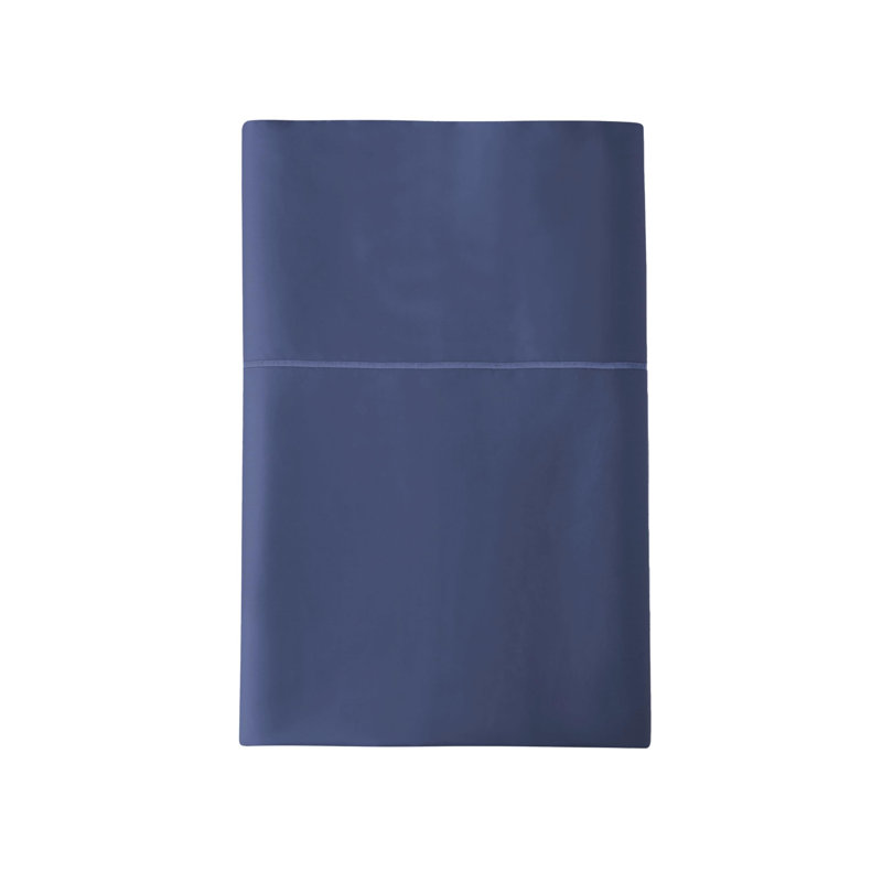 Whisper Organic Certified Organic Full Flat Sheet Only - 100% Organic Cotton Sheets With Luxurious Soft And Breathable 300 Thread Count Sateen Weave Finish - Gots & Fairtrade Certified (Navy, Full)