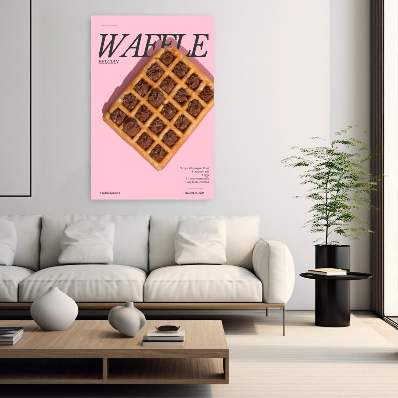 Art mural contemporain Sweet Sweet Waffle, H 60 po x l 40 po