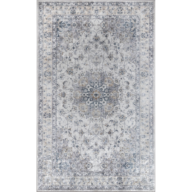 Vintage Paisley 8' x 10' Gray Synthetic Area Rug