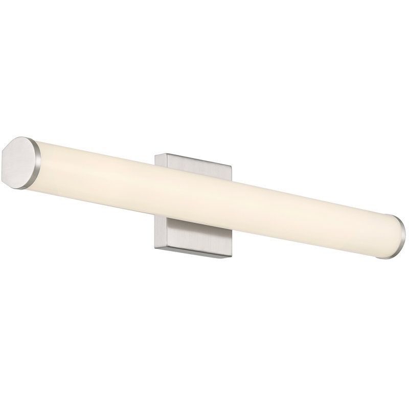 Meuble-lavabo à DEL, blanc, Nickel brossé