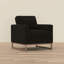 Chaise d'appoint noire avec pieds en métal