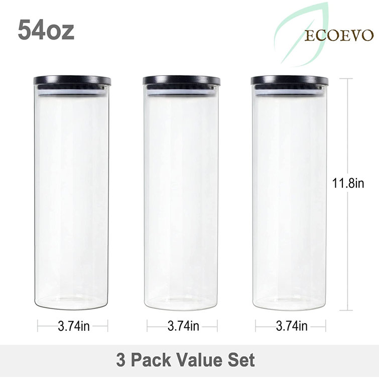 Glass Jars with Black lids, Glass Food Storage Containers with Stackable  Lids, Glass Food Jars and Canisters Sets, Glass Pantry Jars with Airtight  Lids, Glass Storage Jars 6 Pack of 26oz 