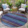 Machine Washable Indoor/Outdoor Xhevrie Blue Rug