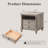 24" Farmhouse Side Table with Charging Station & Large 2 Drawers-646763497